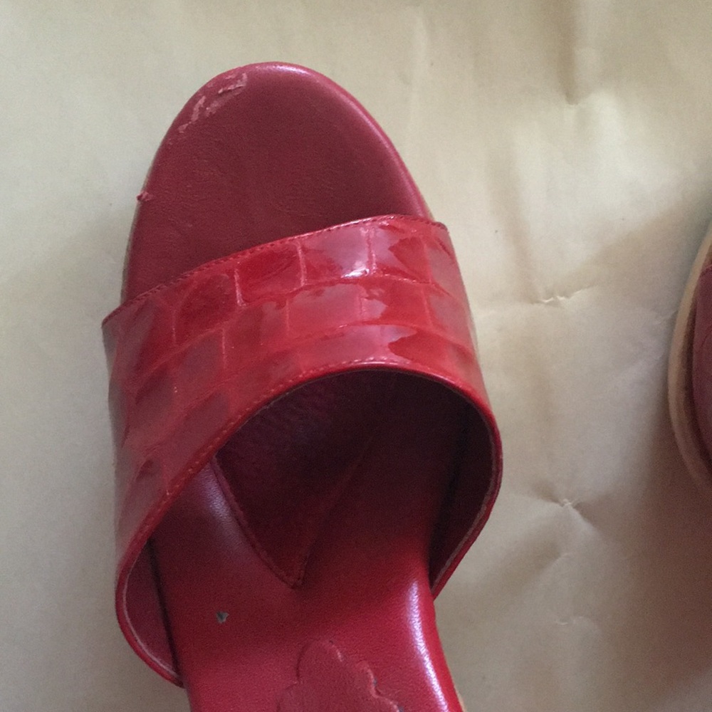 Bebe red patent leather heels size 7